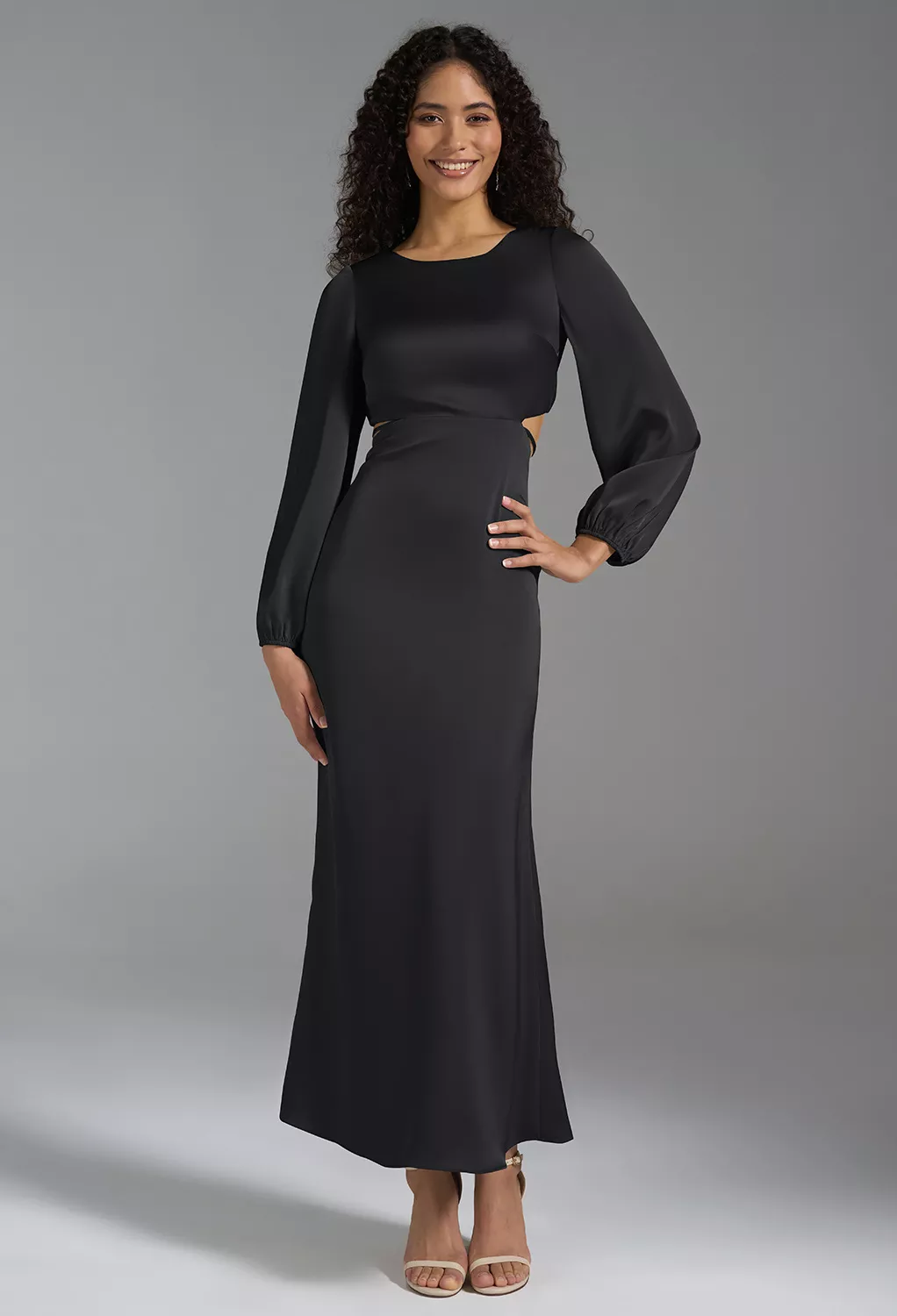 AW Aisha Black Metallic  Black Tie Wedding Guest Dresses